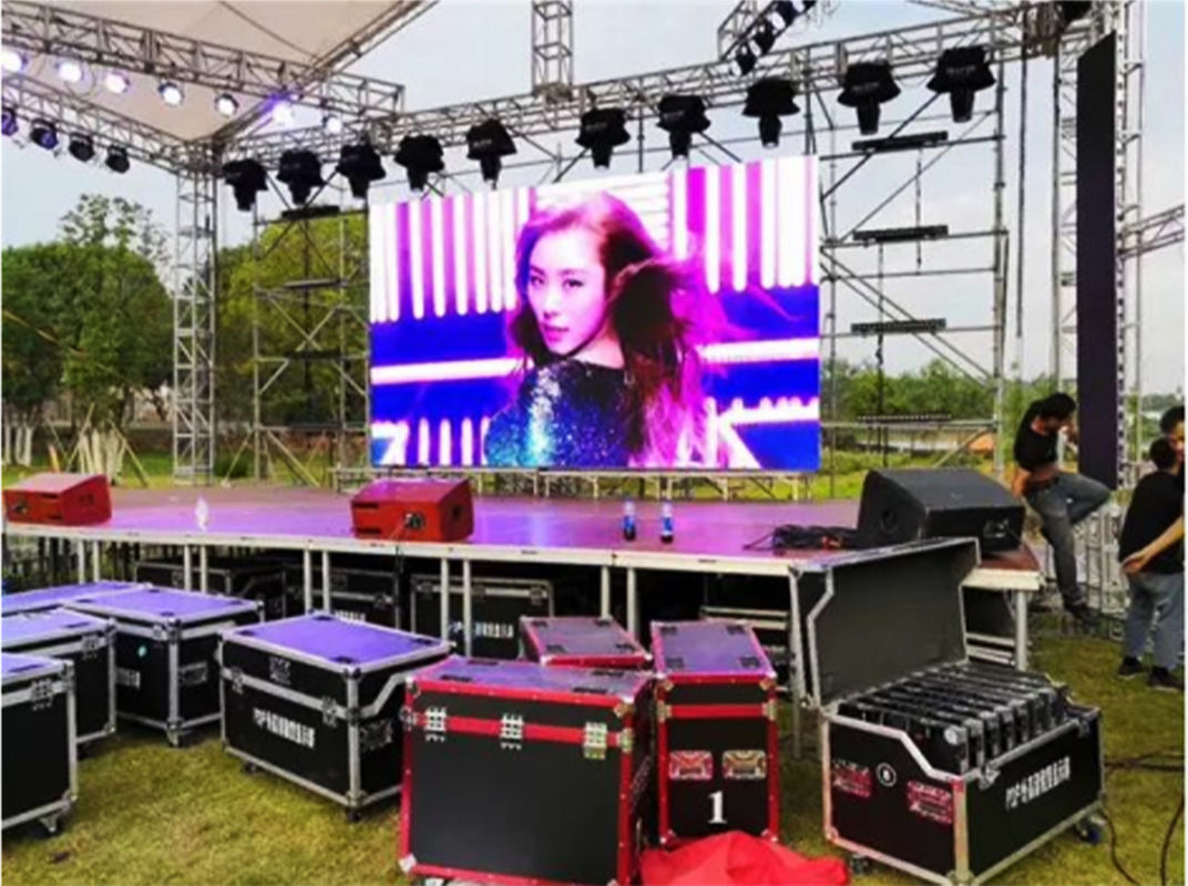 ให้เช่าหน้าผนัง LED สีหลากหลายภายนอก ขนาดหนา 80 มม