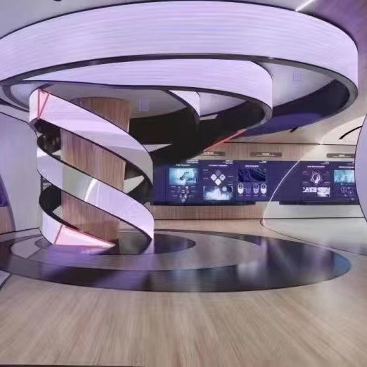 สกรีนจอ LED แบบกลมบางยืดหยุ่น P1.8 P2 P2.5 P3 สีเต็ม